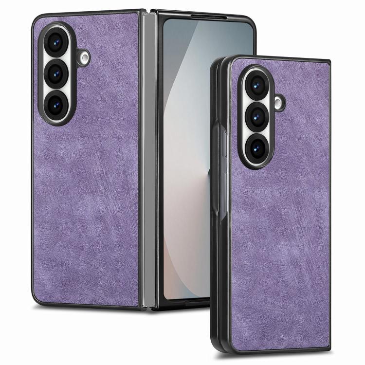 For Galaxy Z Fold8 Ultra 5G Vintage Leather PC Back Cover Phone Case(Purple)