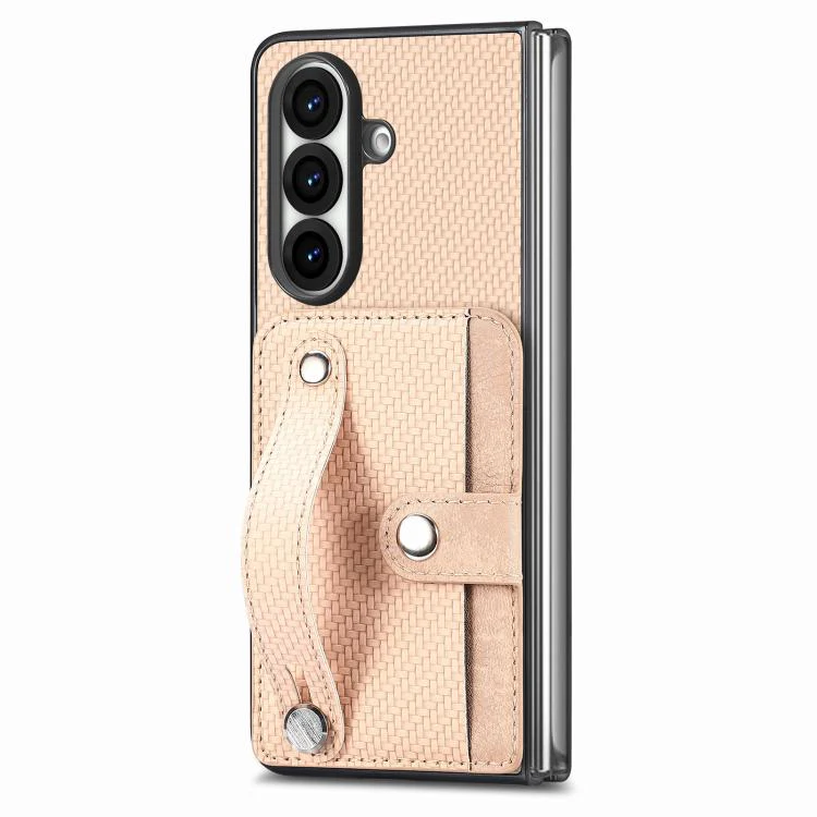 For Galaxy Z Fold8 Ultra 5G Wristband Kickstand Card Wallet Back Cover Phone Case(Black)