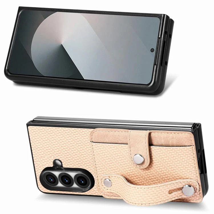 For Galaxy Z Fold8 Ultra 5G Wristband Kickstand Card Wallet Back Cover Phone Case(Black) - Image 4
