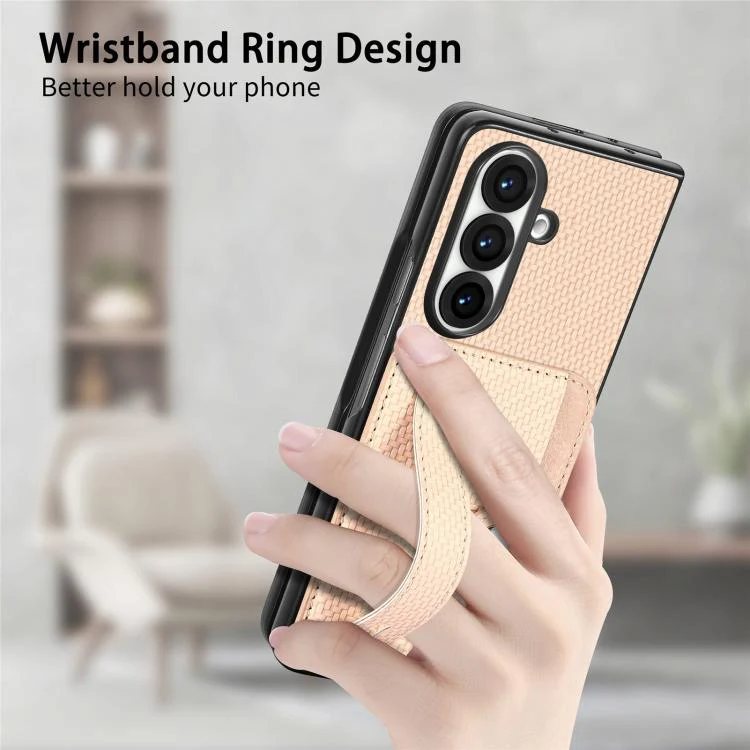 For Galaxy Z Fold8 Ultra 5G Wristband Kickstand Card Wallet Back Cover Phone Case(Khaki) - Image 6