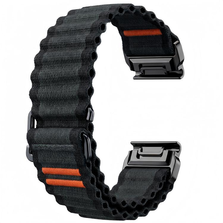 For Gamin 22mm Ocean Wave Texture Nylon Watch Band(Dark Grey) - Image 3