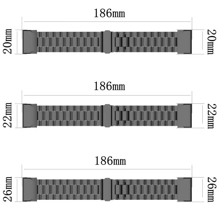 For Garmin 26mm Integrated Three Beads Flat Buckle Titanium Alloy Quick Release Watch Band(Silver) - Image 7
