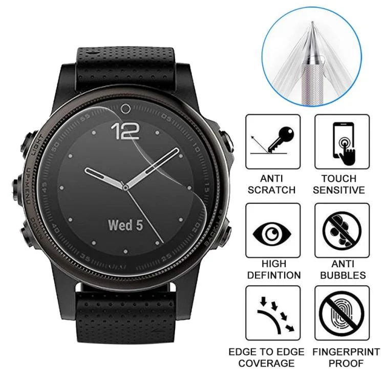 For Garmin Fenix 5s 5pcs xDfind Soft Hydrogel Film Full Cover Watch Front Protector - Image 3