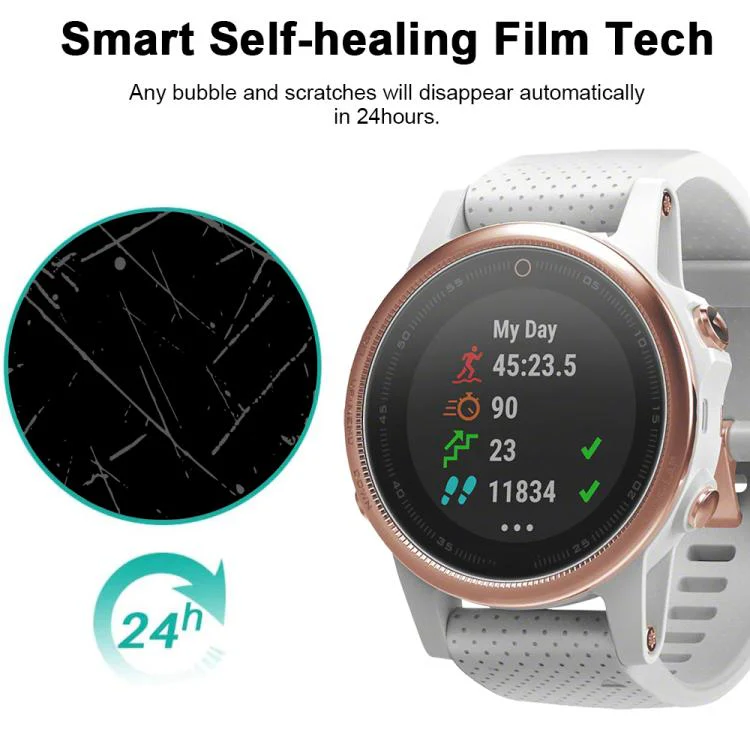 For Garmin Fenix 5s 5pcs xDfind Soft Hydrogel Film Full Cover Watch Front Protector - Image 4
