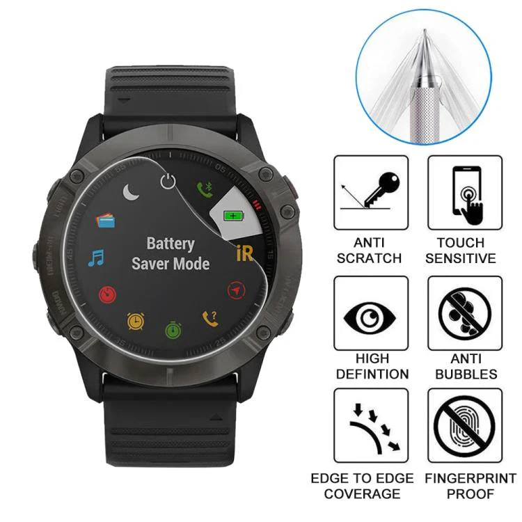 For Garmin Fenix 6X / 6X Pro 5pcs xDfind Soft Hydrogel Film Full Cover Watch Front Protector - Image 3