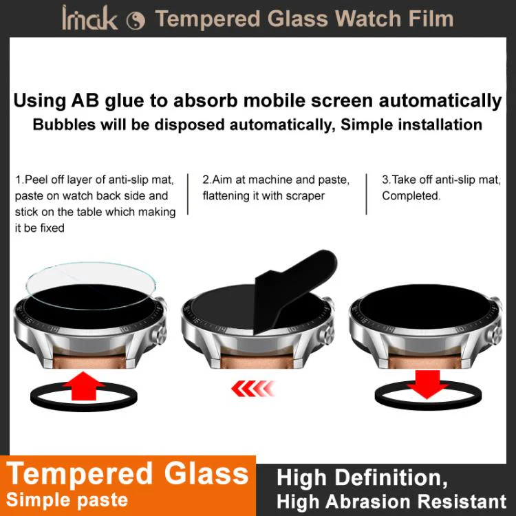 For Garmin Forerunner 170 IMAK Tempered Glass Watch Protective Film - Image 5