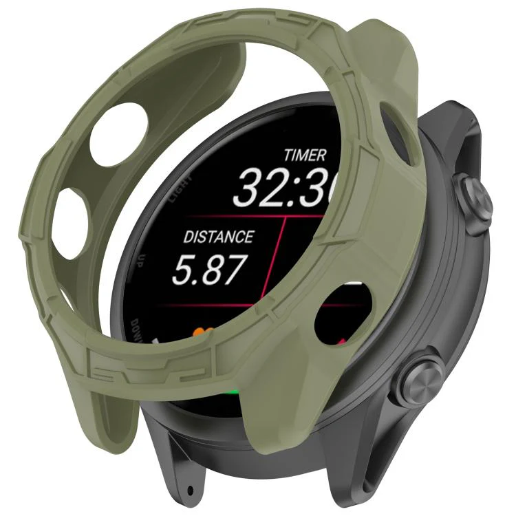 For Garmin Forerunner 70 / 170 / 170 Music Hollow Armor TPU Half Coverage Watch Protective Case(Jungle Green)