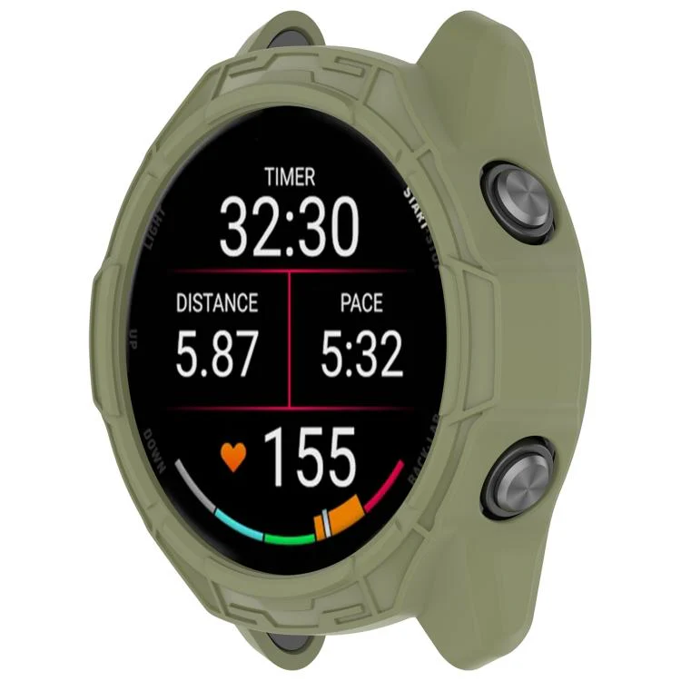 For Garmin Forerunner 70 / 170 / 170 Music Hollow Armor TPU Half Coverage Watch Protective Case(Jungle Green) - Image 2
