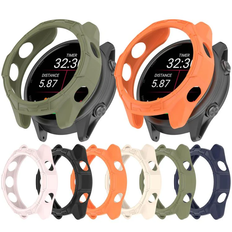 For Garmin Forerunner 70 / 170 / 170 Music Hollow Armor TPU Half Coverage Watch Protective Case(Jungle Green) - Image 7