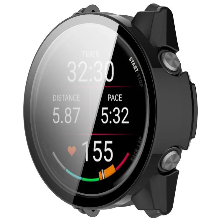 For Garmin Forerunner 70 / 170 / 170 Music Tempered Glass Film Integrated PC Watch Protective Case(Black) - Image 6