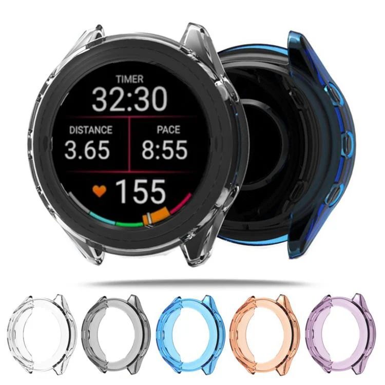 For Garmin Foreruuner 170 / 70 Candy Color Half Coverage Hollow TPU Watch Protective Case(Transparent) - Image 2