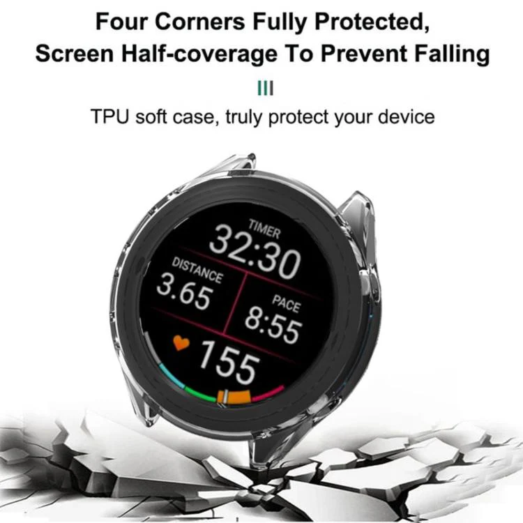 For Garmin Foreruuner 170 / 70 Candy Color Half Coverage Hollow TPU Watch Protective Case(Transparent Purple) - Image 4