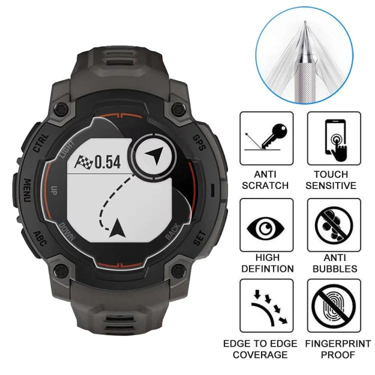 For Garmin Instinct E 45mm 5pcs xDfind Soft Hydrogel Film Full Cover Watch Front Protector - Image 3