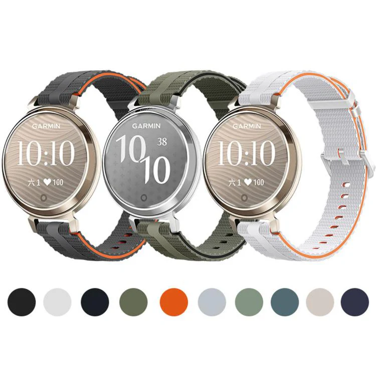 For Garmin Lily 2 Line Pattern Silicone Watch Band(Dark Grey Orange) - Image 2