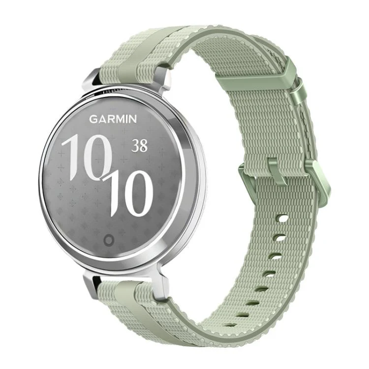 For Garmin Lily 2 Line Pattern Silicone Watch Band(Grey Green Army Green)