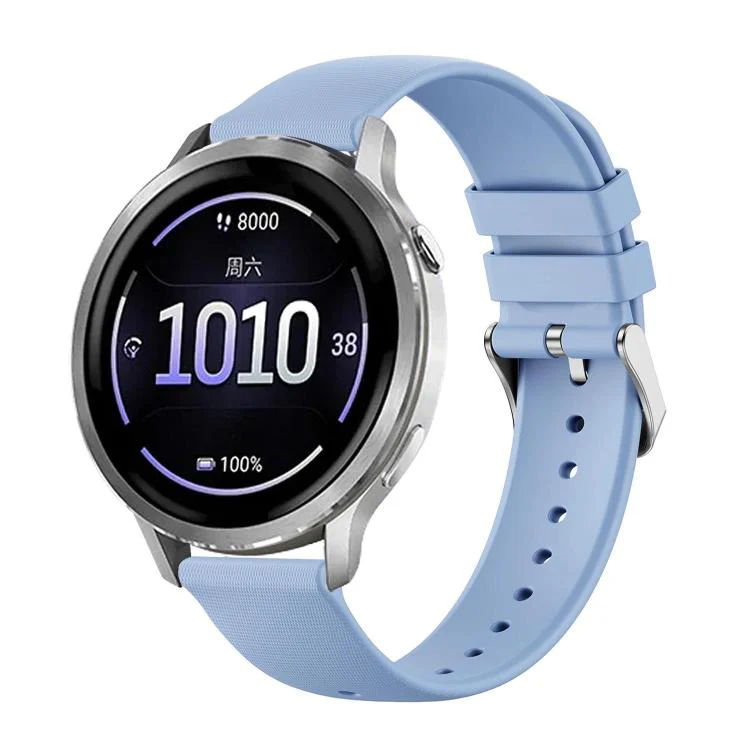 For Garmin Venu 4 41mm Delicate Texture Solid Color Silicone Watch Band(Light Blue)