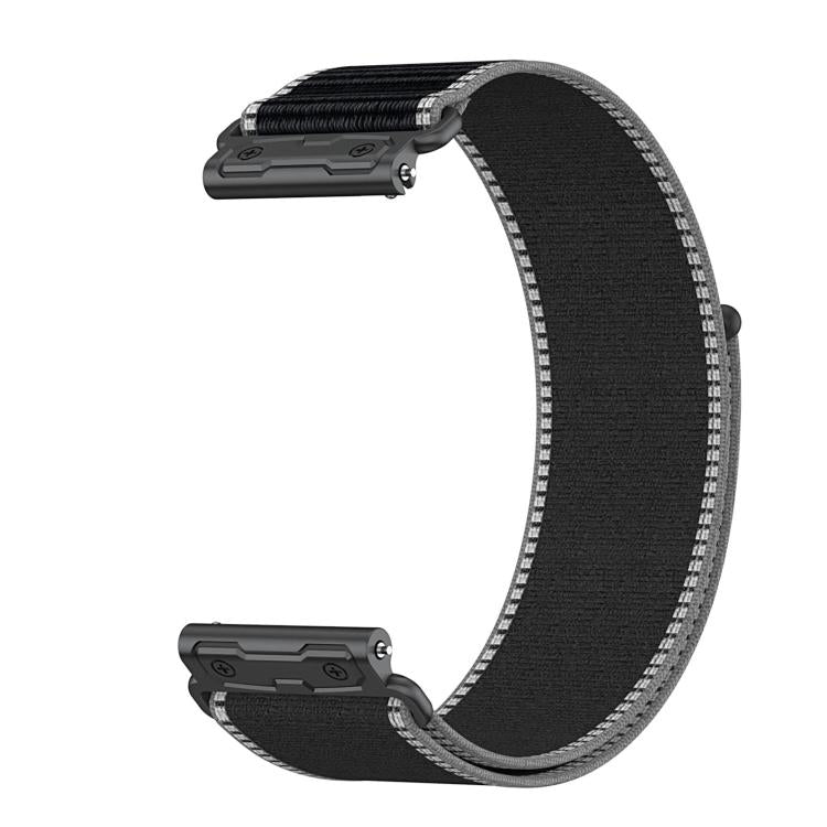 For Garmin Venu X1 Explorer Metal Connector Nylon Loop Watch Band(Charcoal Black) - Image 4