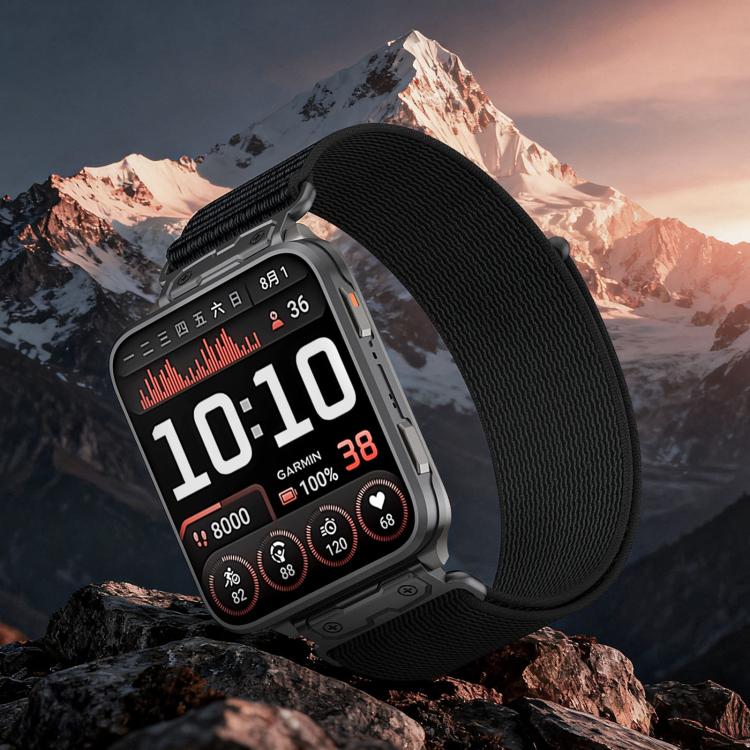 For Garmin Venu X1 Explorer Metal Connector Nylon Loop Watch Band(Galaxy Grey) - Image 11