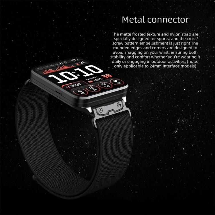 For Garmin Venu X1 Explorer Metal Connector Nylon Loop Watch Band(Galaxy Grey) - Image 7