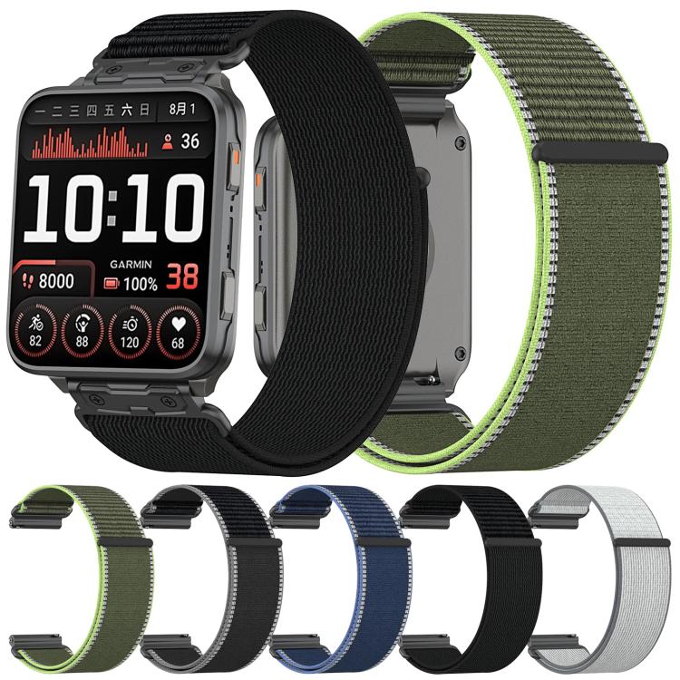 For Garmin Venu X1 Explorer Metal Connector Nylon Loop Watch Band(Stellar Night Black) - Image 6