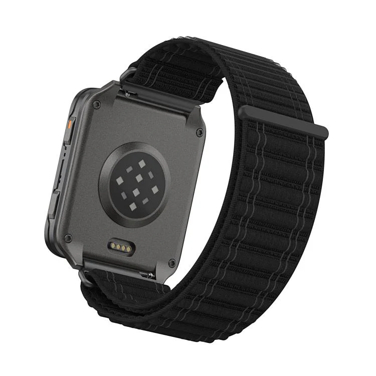 For Garmin Venu X1 Mountain Wave Pattern Loop Nylon Watch Band(Black)