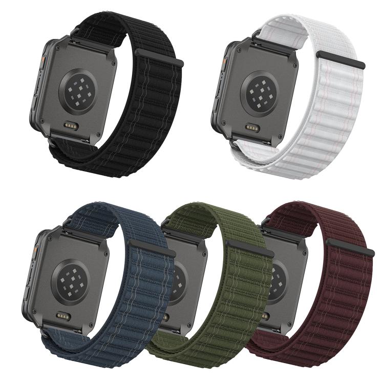 For Garmin Venu X1 Mountain Wave Pattern Loop Nylon Watch Band(Pink White) - Image 3