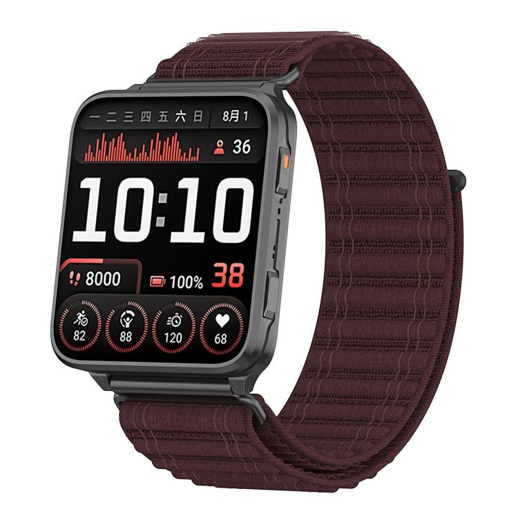 For Garmin Venu X1 xDfind Mountain Wave Pattern Nylon Watch Band(Wine Red)