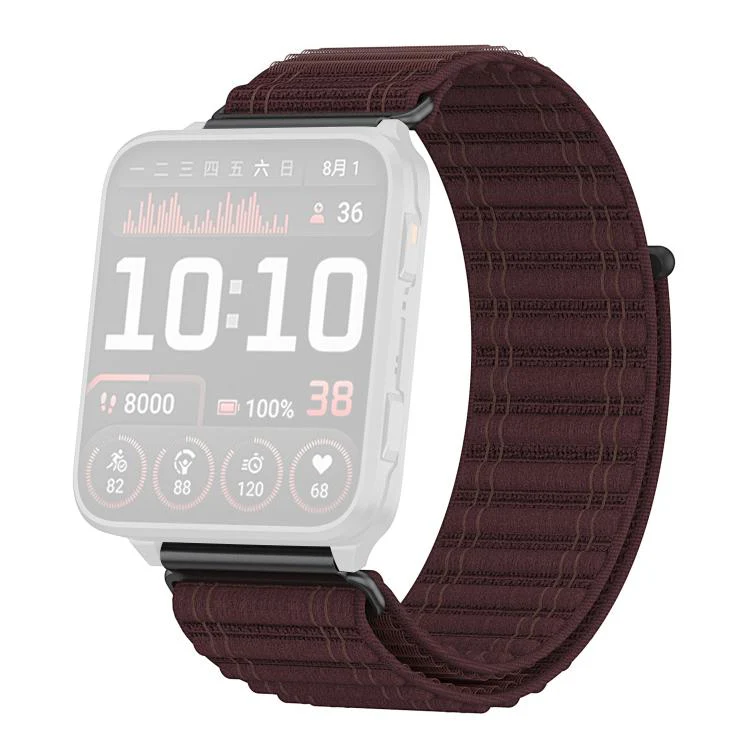 For Garmin Venu X1 xDfind Mountain Wave Pattern Nylon Watch Band(Wine Red) - Image 2