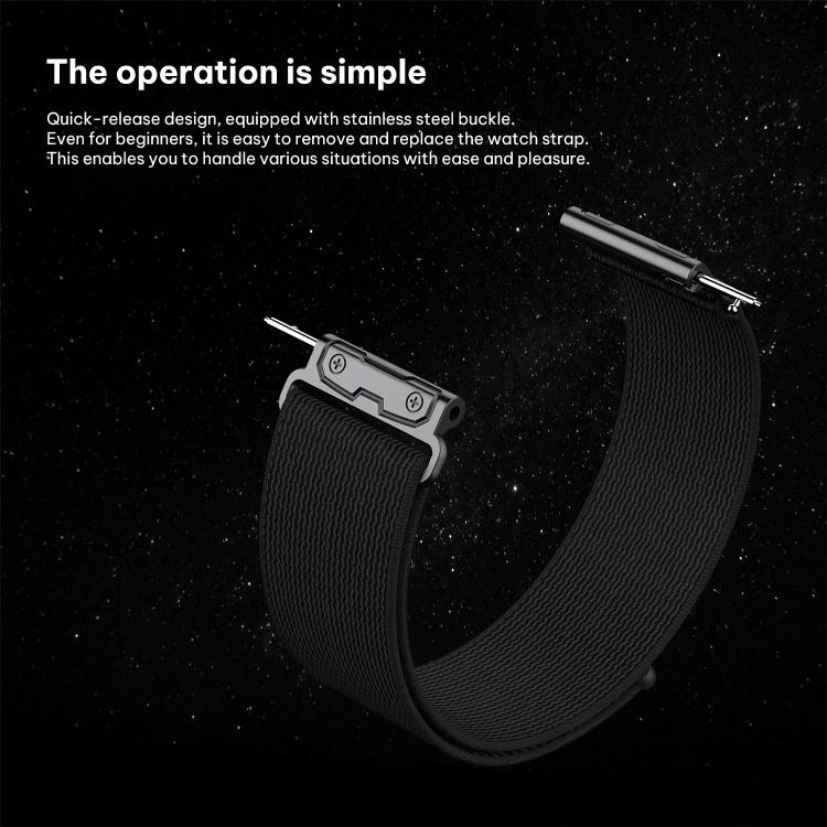 For Garmin Venu X1 xDfind Wild Path Loop Nylon Quick-release Watch Band(Black) - Image 9