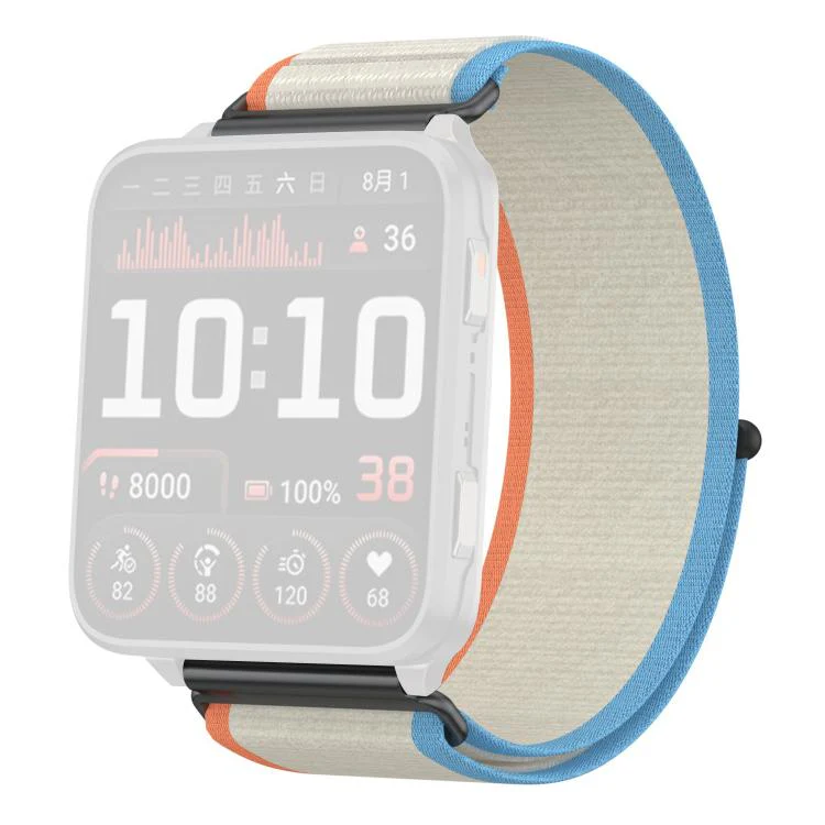 For Garmin Venu X1 xDfind Wild Path Loop Nylon Woven Quick-release Watch Band(Pink+Light Blue) - Image 2