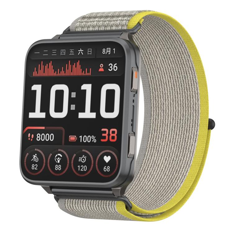 For Garmin Venu X1 xDfind Wild Path Loop Nylon Woven Quick-release Watch Band(Yellow Grey)