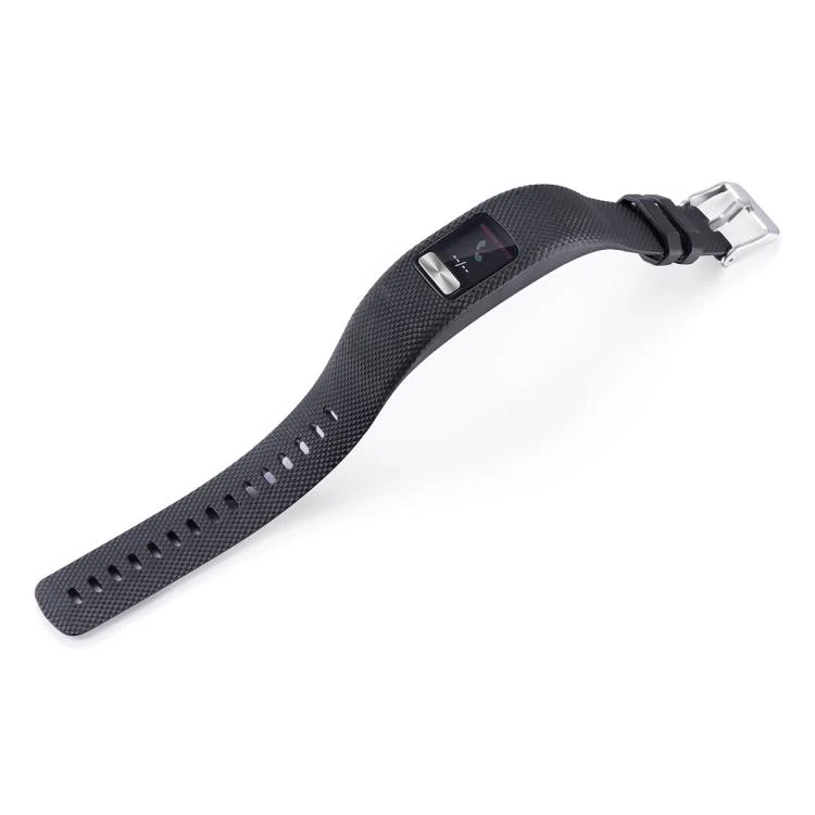 For Garmin Vivofit 4 xDfind Silver Buckle Silicone Sport Watch Band, Size:L(Black) - Image 4
