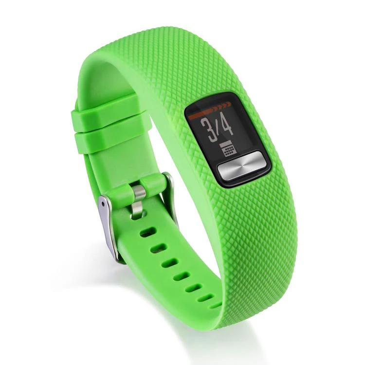 For Garmin Vivofit 4 xDfind Silver Buckle Silicone Sport Watch Band, Size:S(Lime)