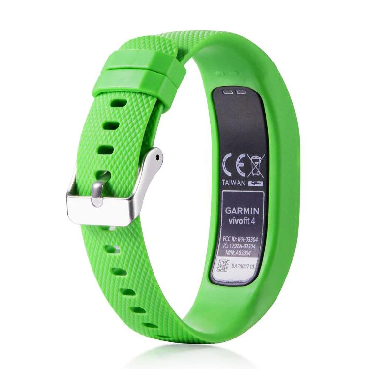 For Garmin Vivofit 4 xDfind Silver Buckle Silicone Sport Watch Band, Size:S(Lime) - Image 2
