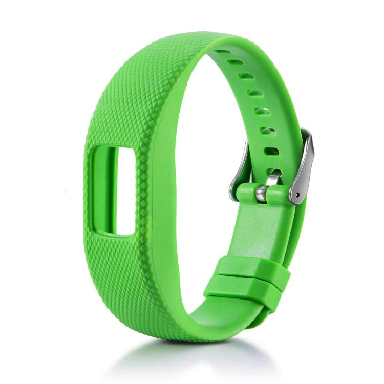 For Garmin Vivofit 4 xDfind Silver Buckle Silicone Sport Watch Band, Size:S(Lime) - Image 3
