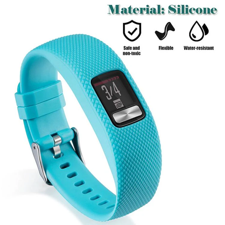 For Garmin Vivofit 4 xDfind Silver Buckle Silicone Sport Watch Band, Size:S(Lime) - Image 7