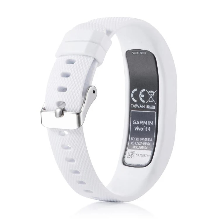 For Garmin Vivofit 4 xDfind Silver Buckle Silicone Sport Watch Band, Size:S(White) - Image 2