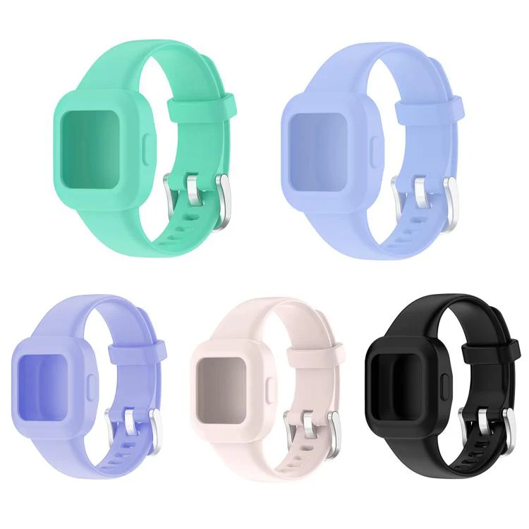 For GarminFit JR3 / Garmin Vivofit JR 3 5 Pack xDfind Silver Steel Buckle Solid Color Silicone Watch Band - Image 2