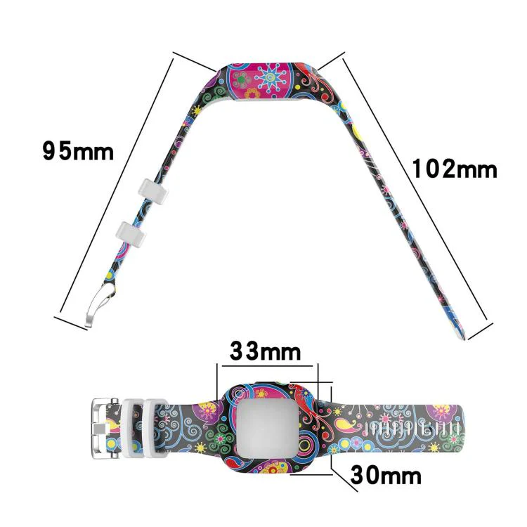 For GarminFit JR3 / Garmin Vivofit JR 3 5 Pack xDfind Steel Buckle Printed Silicone Watch Band - Image 4