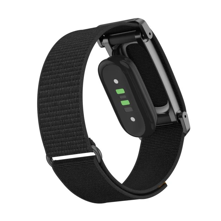 For Google Fitbit Air Metal Case Hybrid Feather Light Nylon Hook and Loop Fastener Watch Band(Black) - Image 3