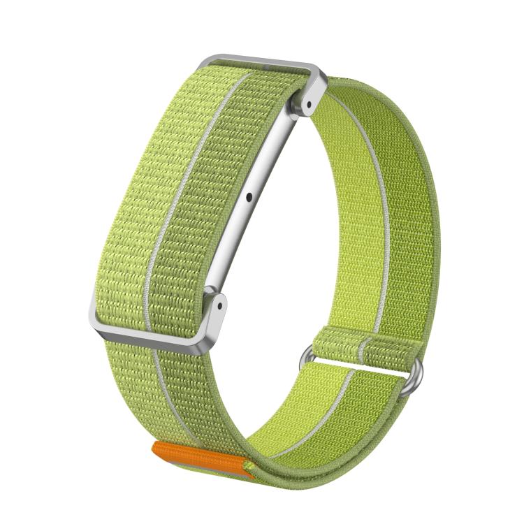 For Google Fitbit Air Metal Case Hybrid Feather Light Nylon Hook and Loop Fastener Watch Band(Green)