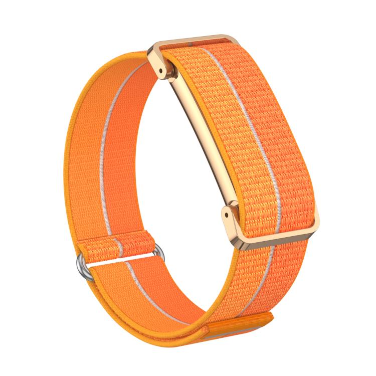 For Google Fitbit Air Metal Case Hybrid Feather Light Nylon Hook and Loop Fastener Watch Band(Orange) - Image 2