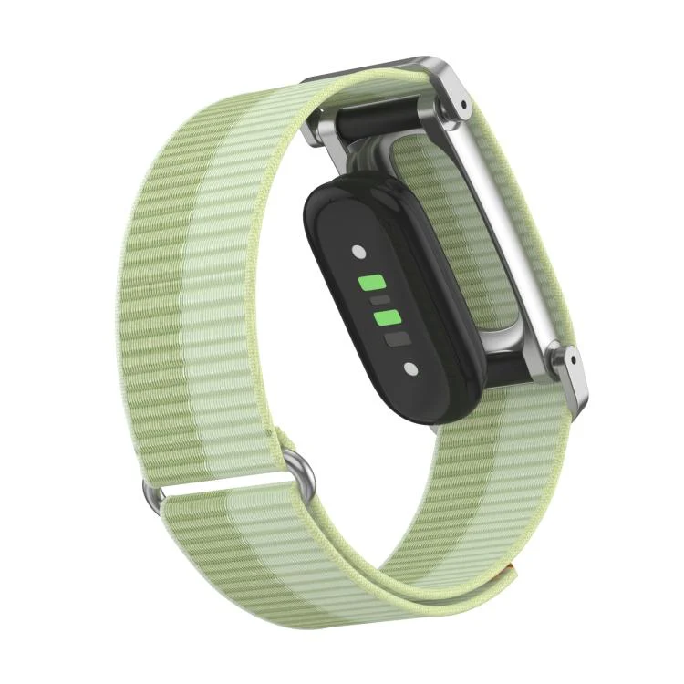 For Google Fitbit Air Metal Case Hybrid Nylon Hook and Loop Fastener Watch Band(Mint Green) - Image 3