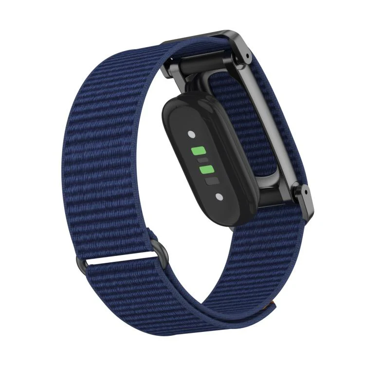 For Google Fitbit Air Metal Case Hybrid Nylon Hook and Loop Fastener Watch Band(Royal Blue) - Image 3