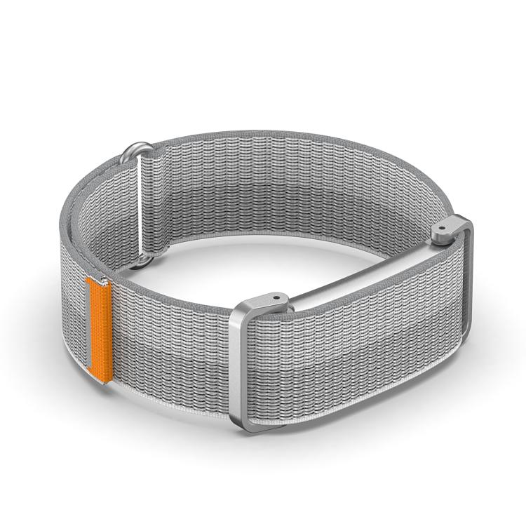 For Google Fitbit Air Metal Case Hybrid Nylon Hook and Loop Fastener Watch Band(Silver) - Image 5
