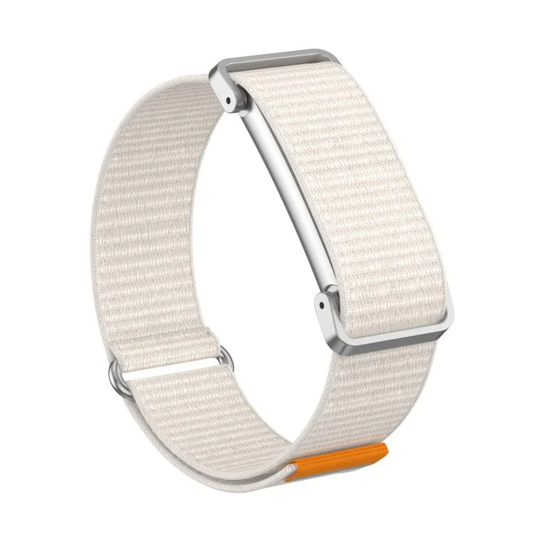 For Google Fitbit Air Metal Case Hybrid Nylon Hook and Loop Fastener Watch Band(Starlight) - Image 2
