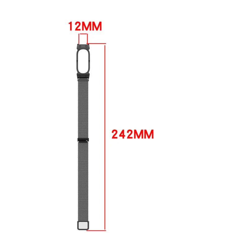 For Google Fitbit Air Metal Case Integrated Milanese Magnetic Stainless Steel Watch Band(Black) - Image 8