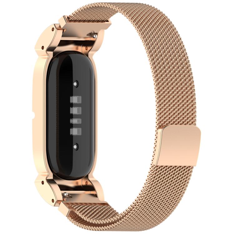 For Google Fitbit Air Metal Case Integrated Milanese Magnetic Stainless Steel Watch Band(Rose Gold) - Image 2
