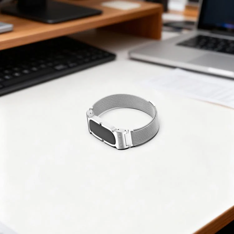 For Google Fitbit Air Metal Case Integrated Milanese Magnetic Stainless Steel Watch Band(Silver) - Image 10