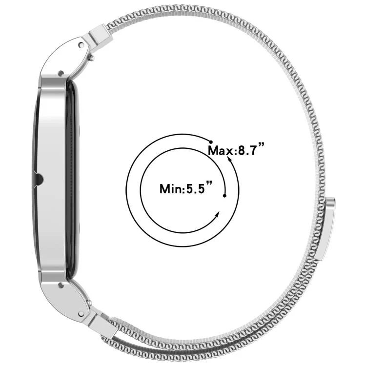 For Google Fitbit Air Metal Case Integrated Milanese Magnetic Stainless Steel Watch Band(Silver) - Image 7